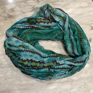 Teal print scarf